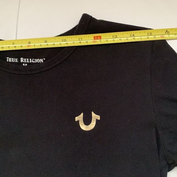 Vintage True Religion Girls Budda Logo T-Shirt Size L/ 14-16 - Picture 3 of 10